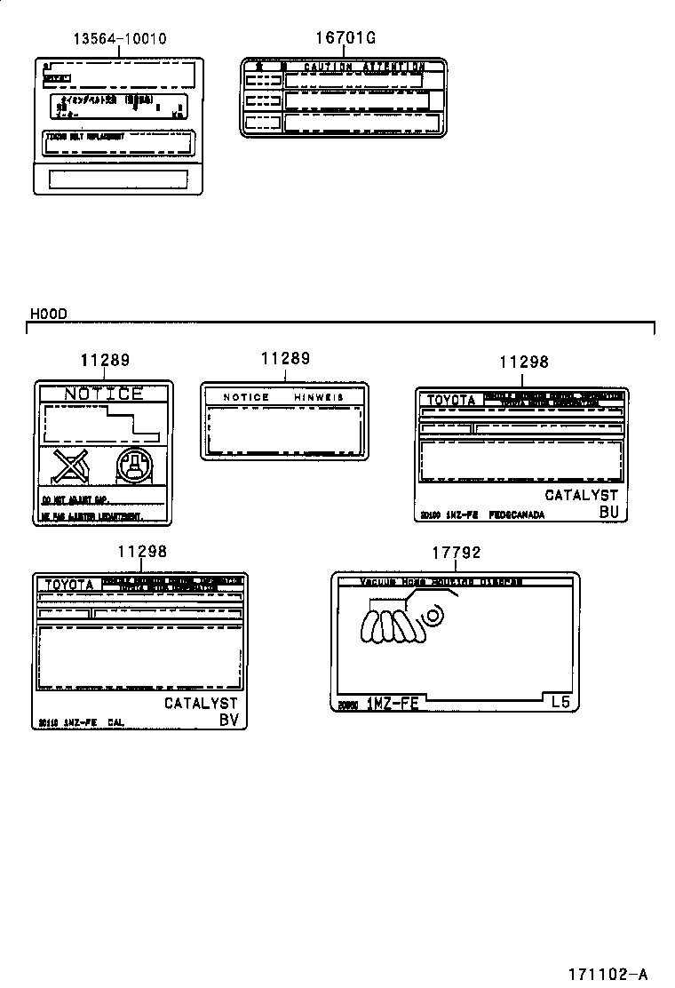 Toyota 11298-20340 PLATE, EMISSION CONTROL INFORMATION