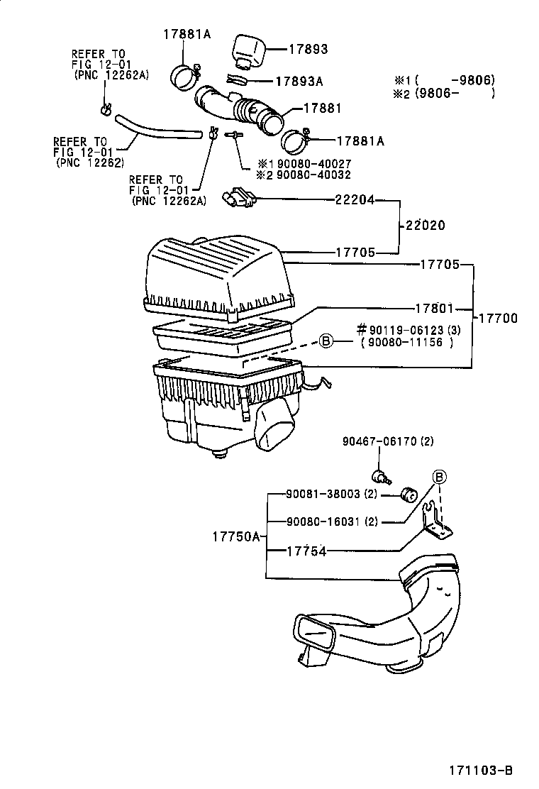Toyota 17700-0A070 CLEANER ASSY, AIR