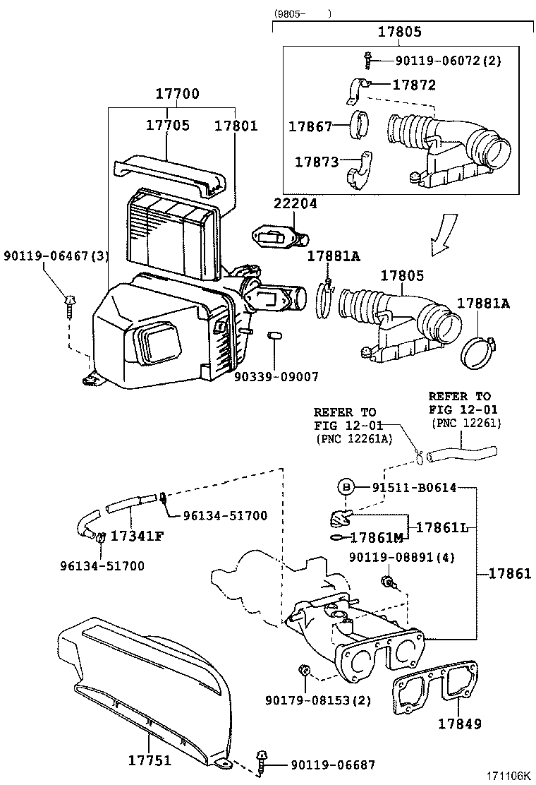 17700-46330 CLEANER ASSY, AIR product image