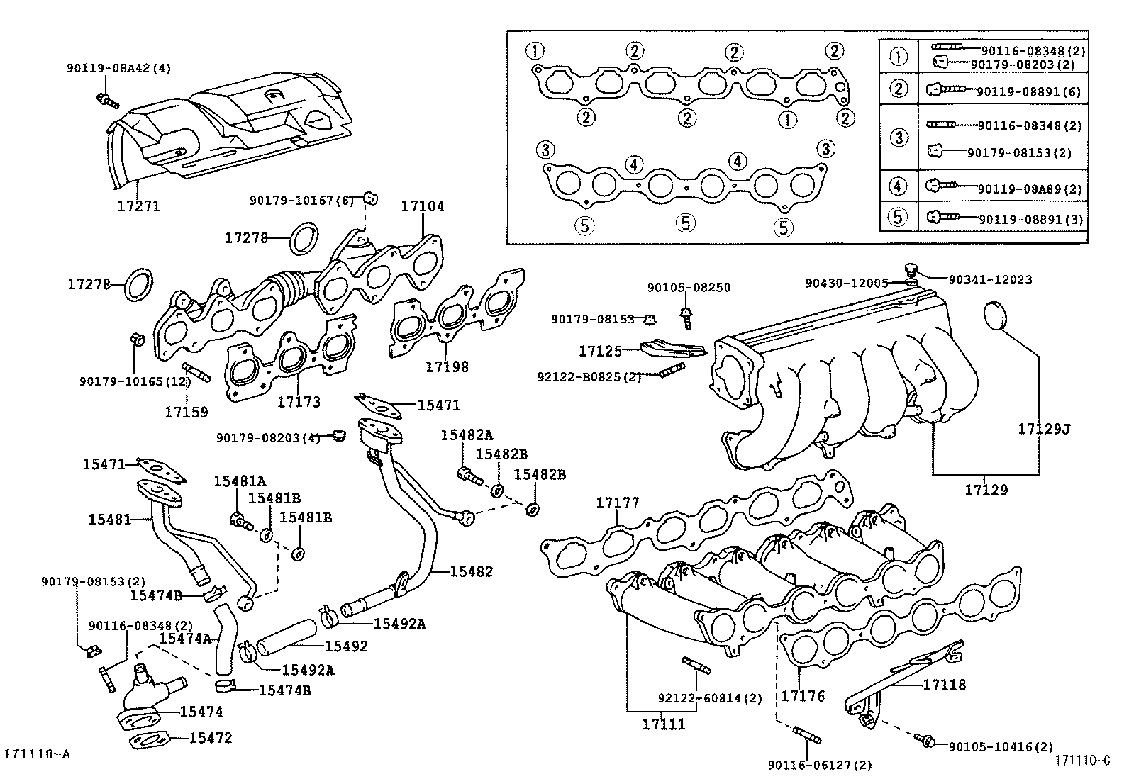 15474-46010 PIPE, TURBO OIL OUTLET product image