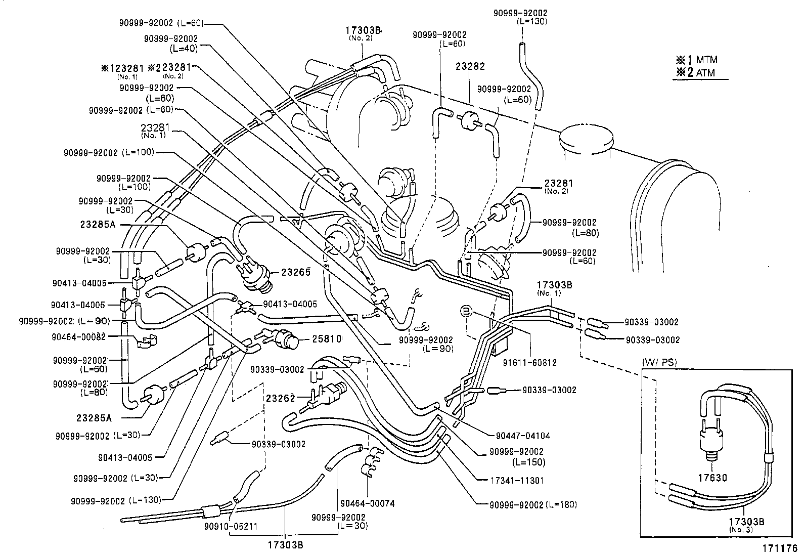 17303-11840 PIPE SUB-ASSY, AIR, NO.1 product image