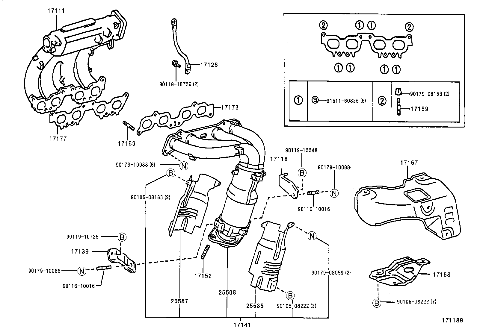 17140-74010 MANIFOLD, EXHAUST product image