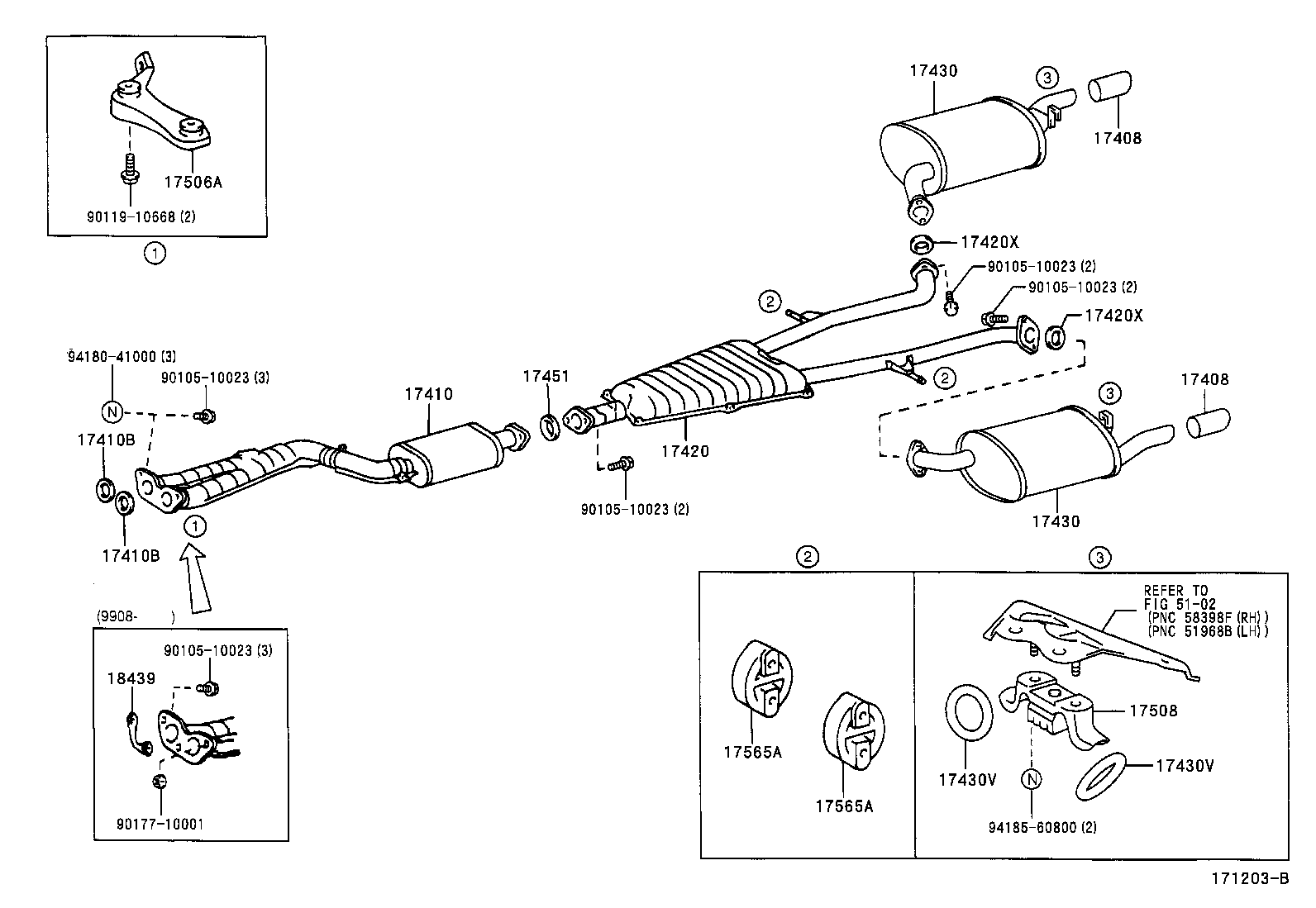 17410-46450 PIPE ASSY, EXHAUST, FRONT product image