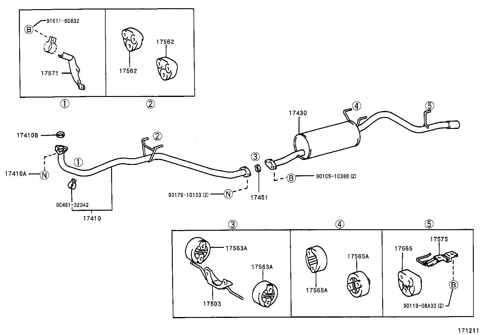 17405-30010 PIPE ASSY, EXHAUST, TAIL product image