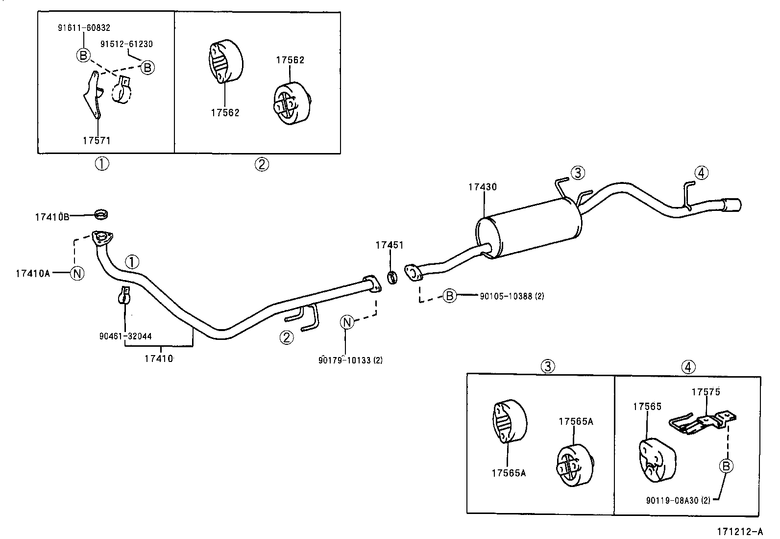 17405-30010 PIPE ASSY, EXHAUST, TAIL product image