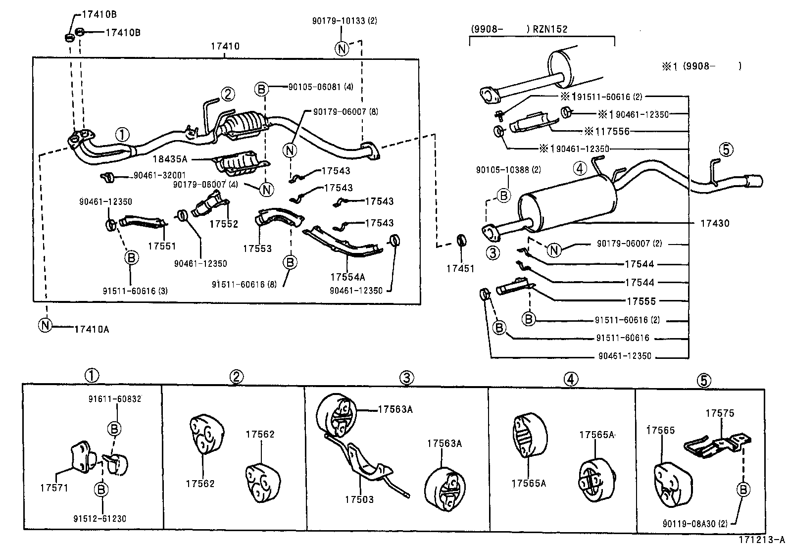 17401-75321 PIPE ASSY, EXHAUST, FRONT product image