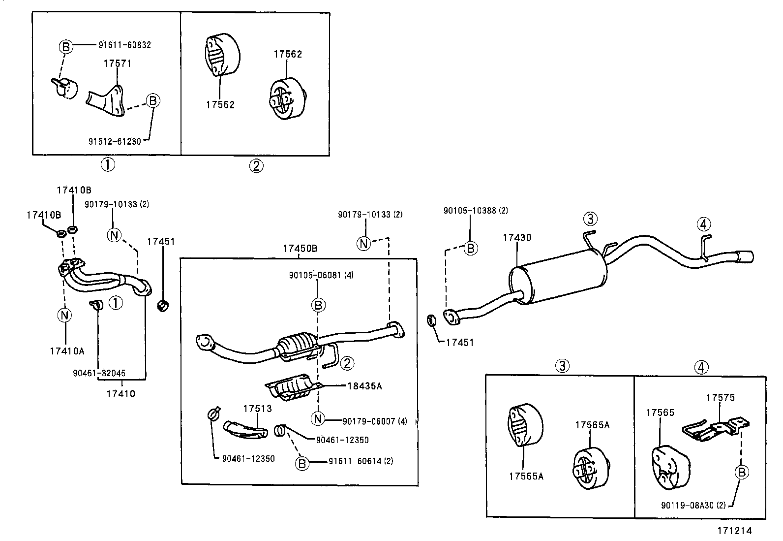 17401-75321 PIPE ASSY, EXHAUST, FRONT product image