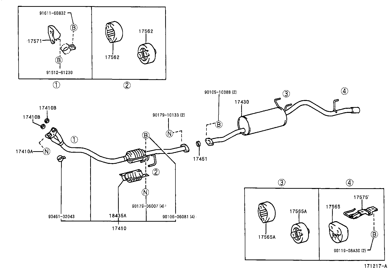 17401-75321 PIPE ASSY, EXHAUST, FRONT product image