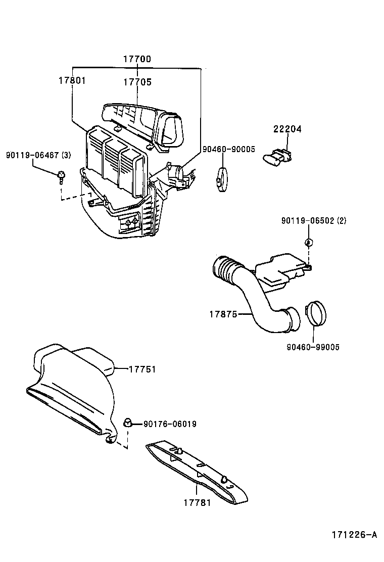 17700-54840 CLEANER ASSY, AIR product image