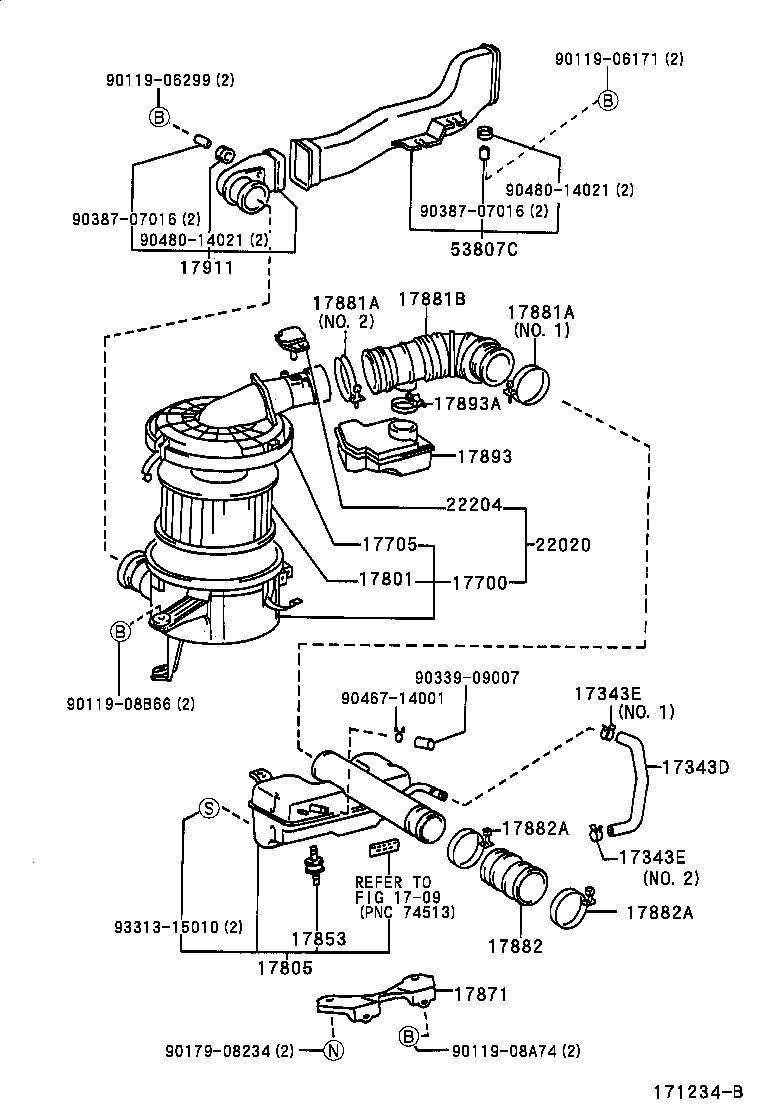 17138-54010 STAY, INTAKE PIPE OR HOSE product image
