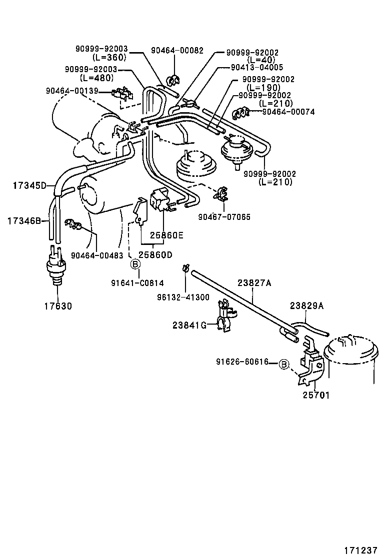 25706-54040 PIPE SUB-ASSY, VACUUM TRANSMITTING, NO.1 product image