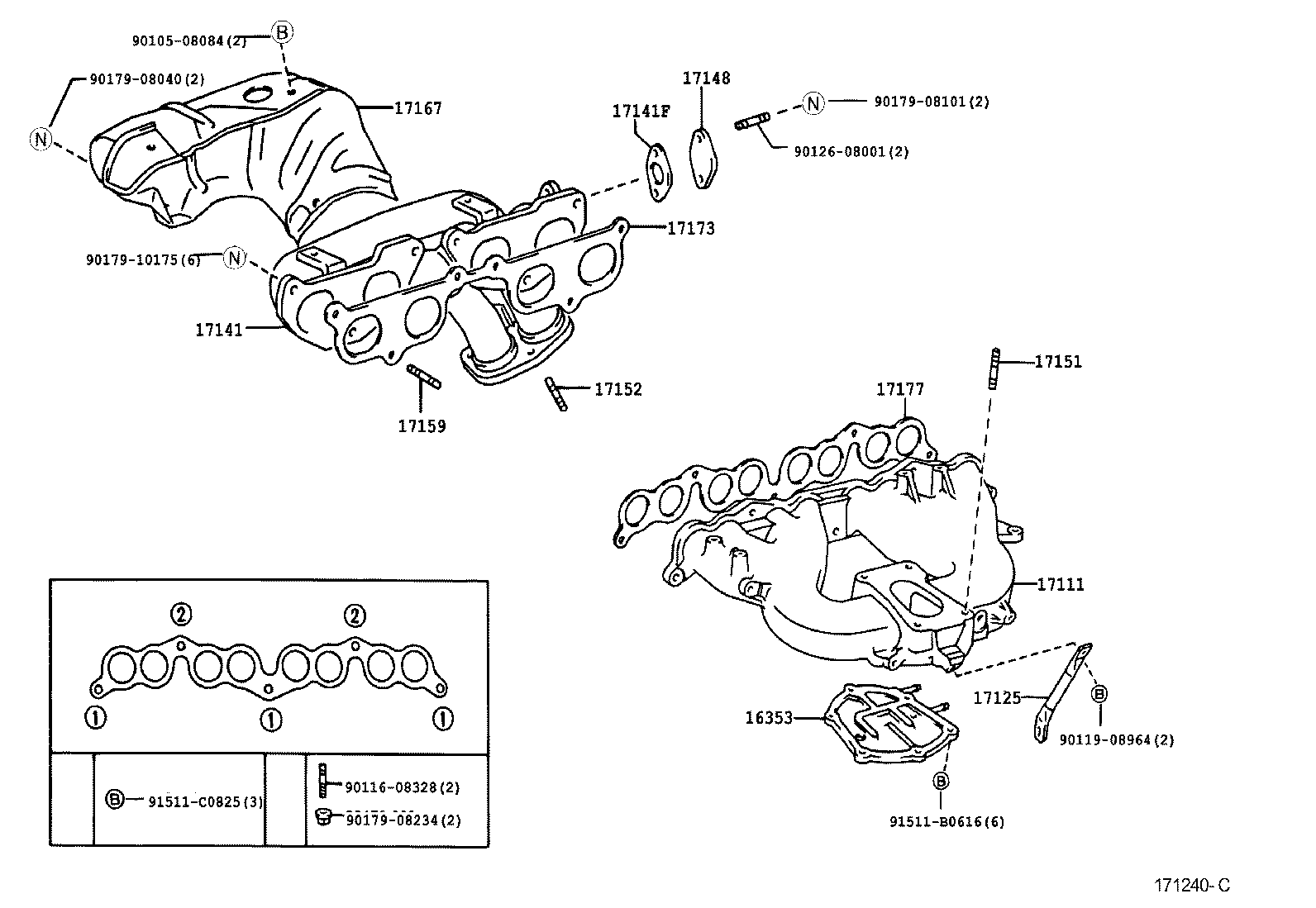 17118-0L010 STAY, MANIFOLD, NO.2 product image