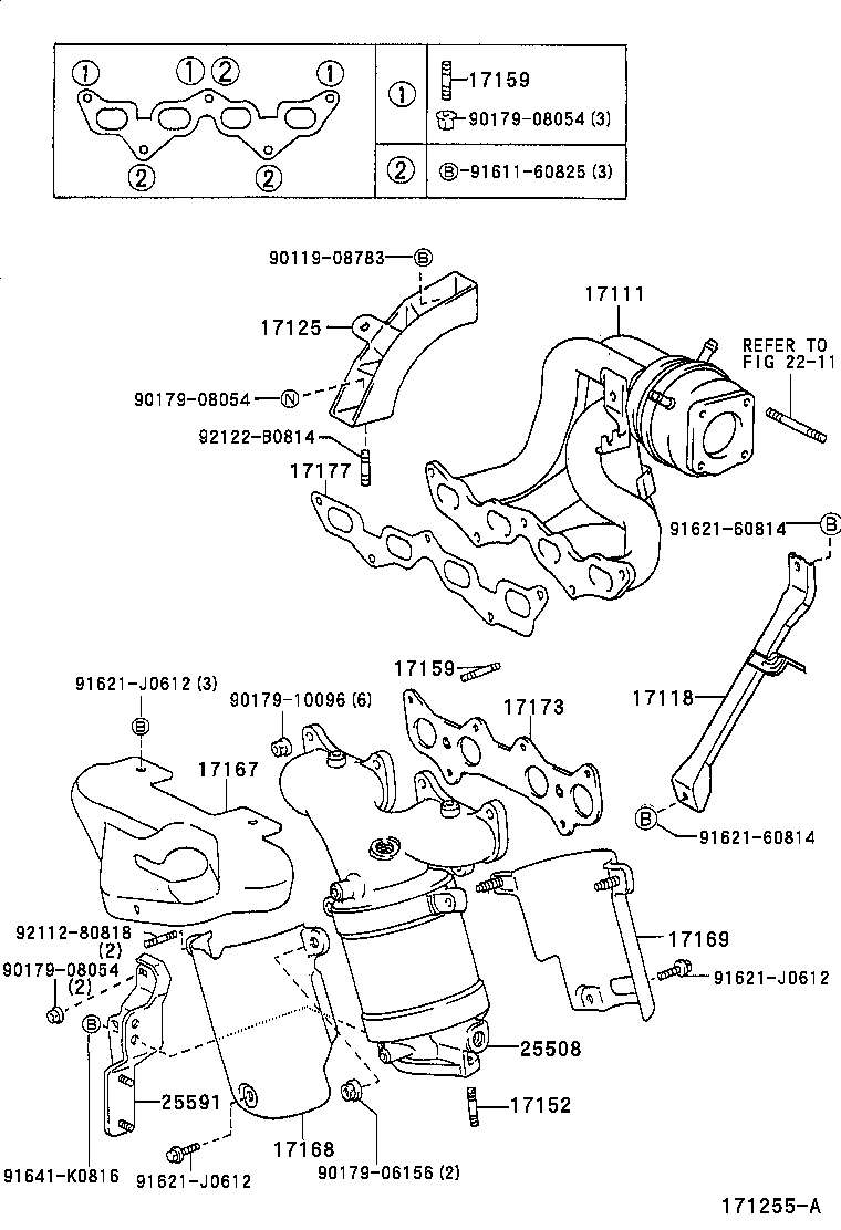17141-11340 MANIFOLD, EXHAUST product image
