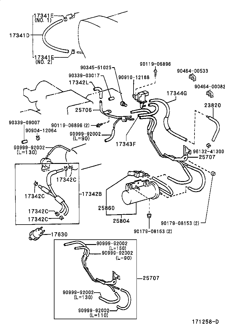 17342-50040 HOSE, NO.2(FOR IDLE-UP) product image