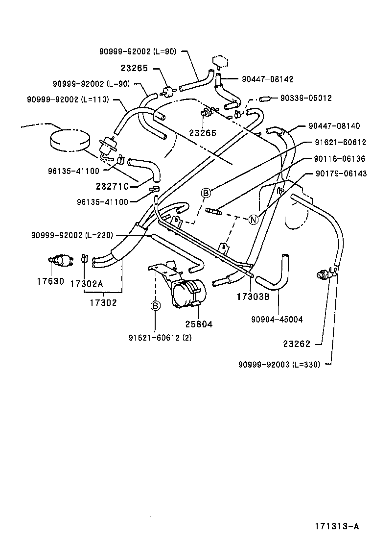 17341-74841 HOSE, AIR product image