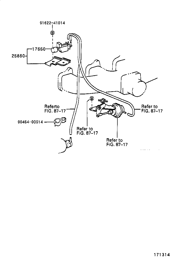 19971-89101 PIPE SUB-ASSY, VACUUM TRANSMITTING, NO.1 product image