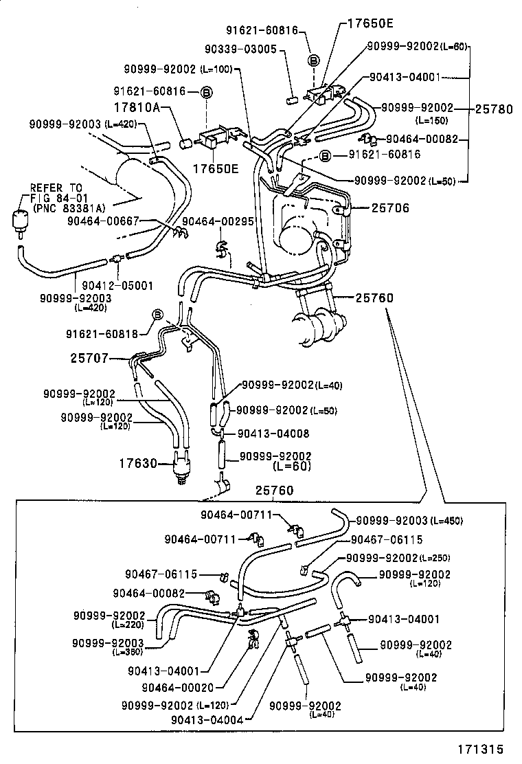 25760-58290 HOSE ASSY, VACUUM TRANSMITTING product image