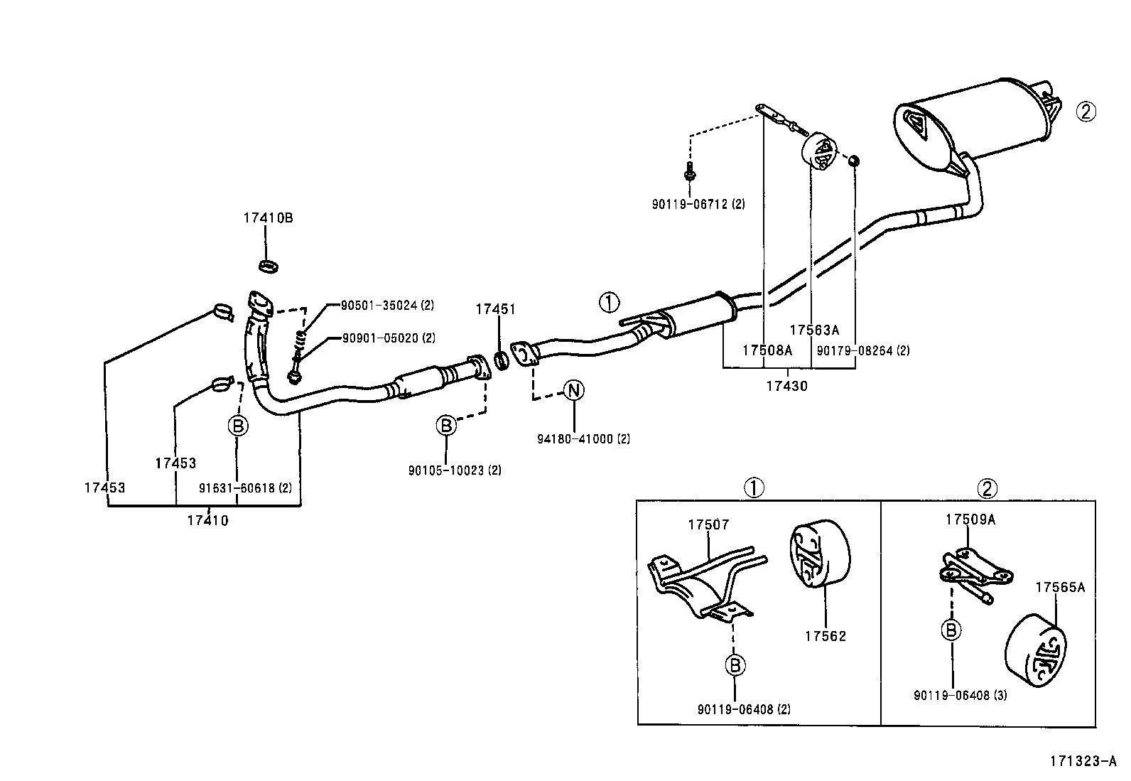 17430-0H010 PIPE ASSY, EXHAUST, TAIL product image