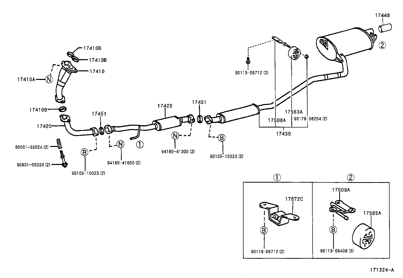 17410-03260 PIPE ASSY, EXHAUST, FRONT product image