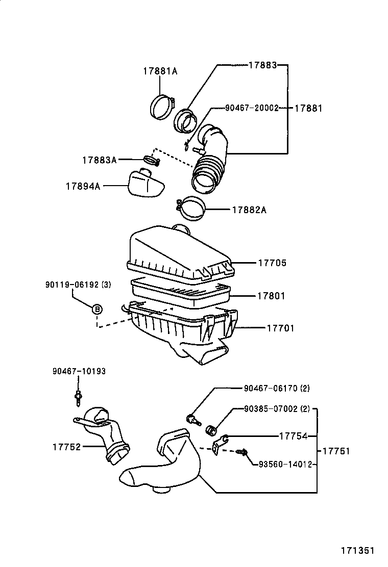 17701-0B020 CASE SUB-ASSY, AIR CLEANER product image