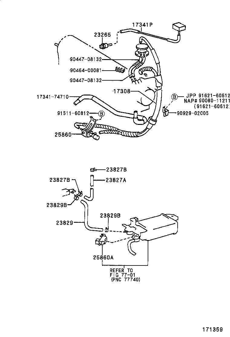 23829-03010 HOSE, FUEL VAPOR FEED, NO.3 product image