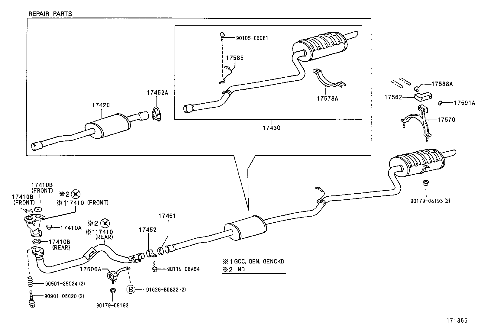 17430-15620 PIPE ASSY, EXHAUST, TAIL product image