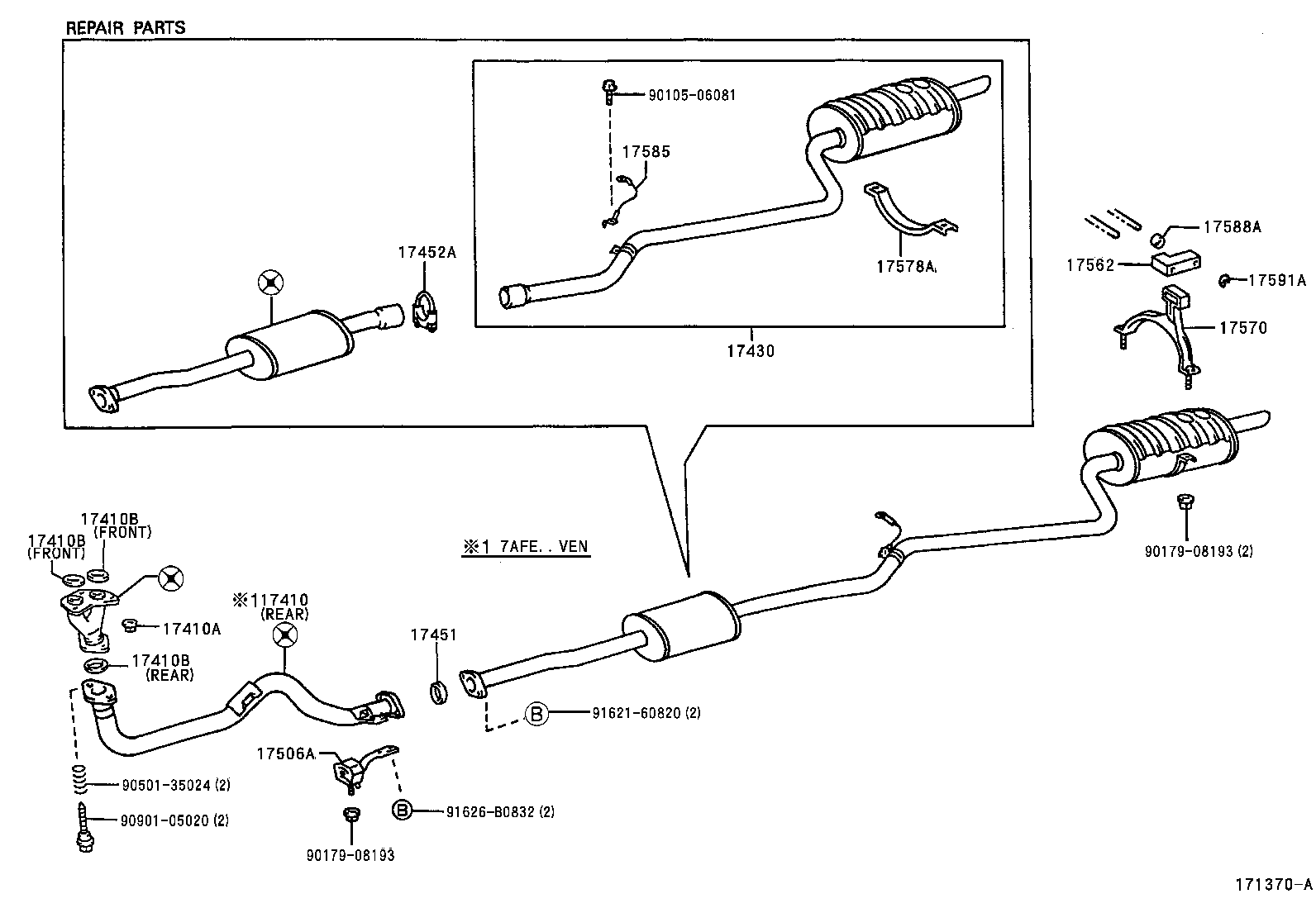 17430-15620 PIPE ASSY, EXHAUST, TAIL product image