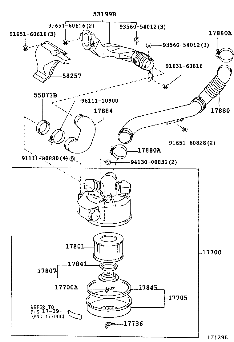 17700-58660 CLEANER ASSY, AIR product image