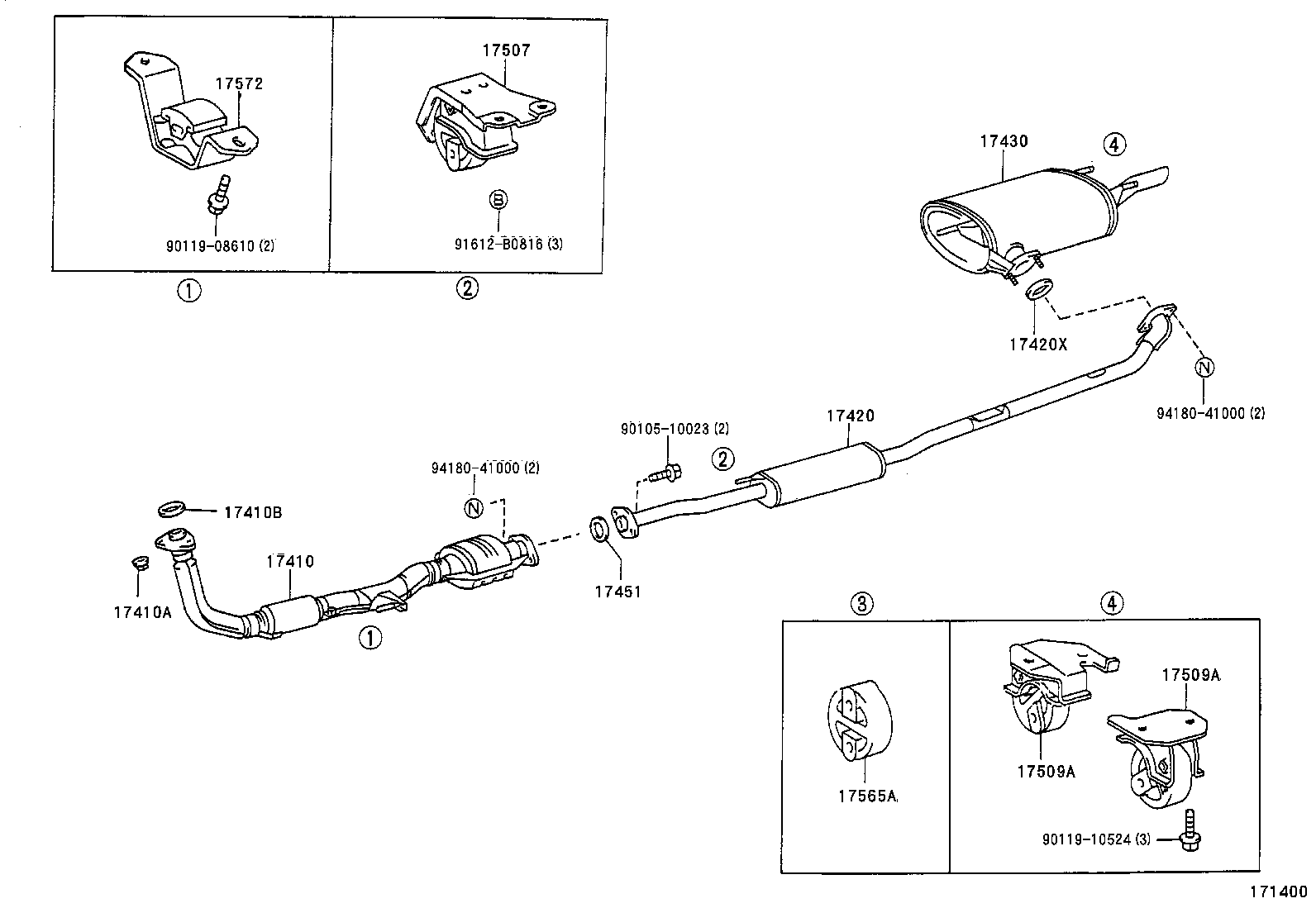 17430-03180 PIPE ASSY, EXHAUST, TAIL product image