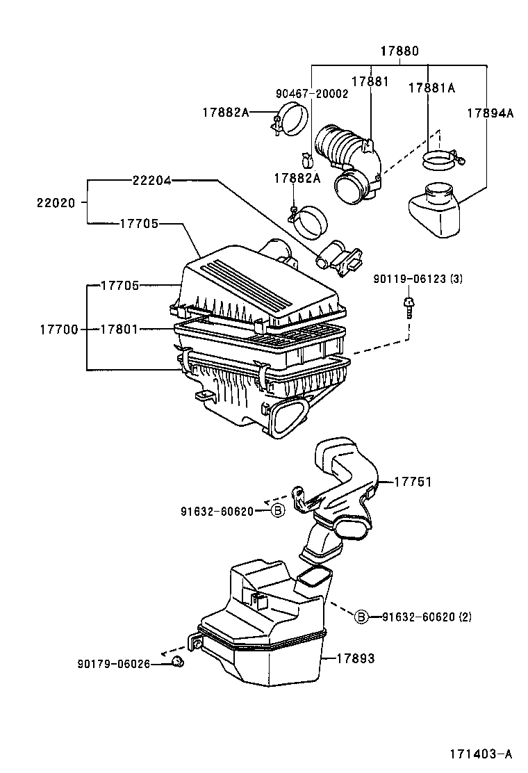 17705-74490 CAP SUB-ASSY, AIR CLEANER product image