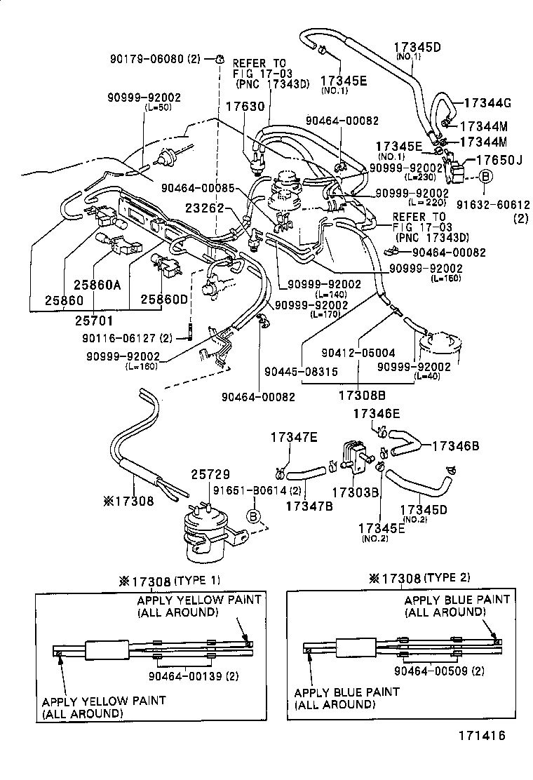 17308-20040 HOSE SUB-ASSY, VACUUM(FOR IDLE-UP) product image