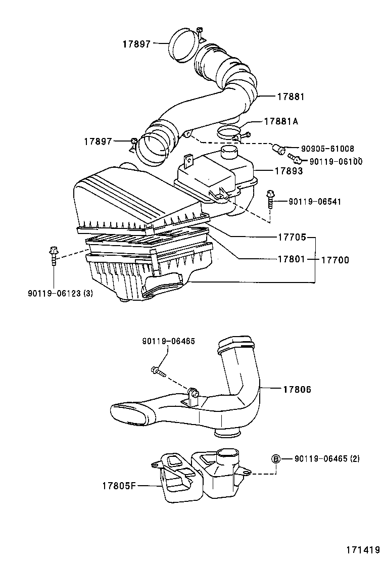 17343-0A010 HOSE, AIR, NO.3 product image