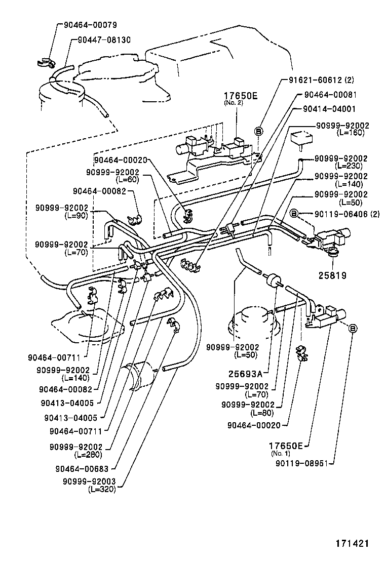 25706-64080 PIPE SUB-ASSY, VACUUM TRANSMITTING, NO.1 product image