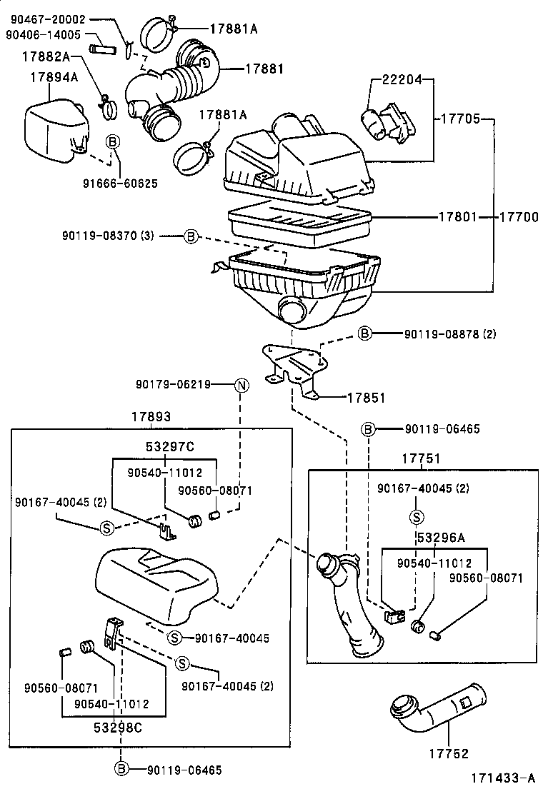 17080-74010 CLEANER ASSY, AIR product image
