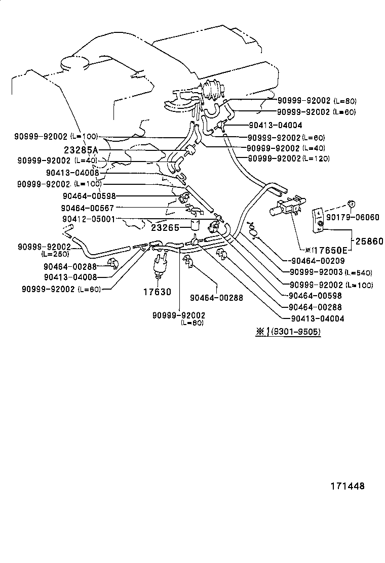 25860-17080 VALVE ASSY, VACUUM SWITCHING, NO.1 product image