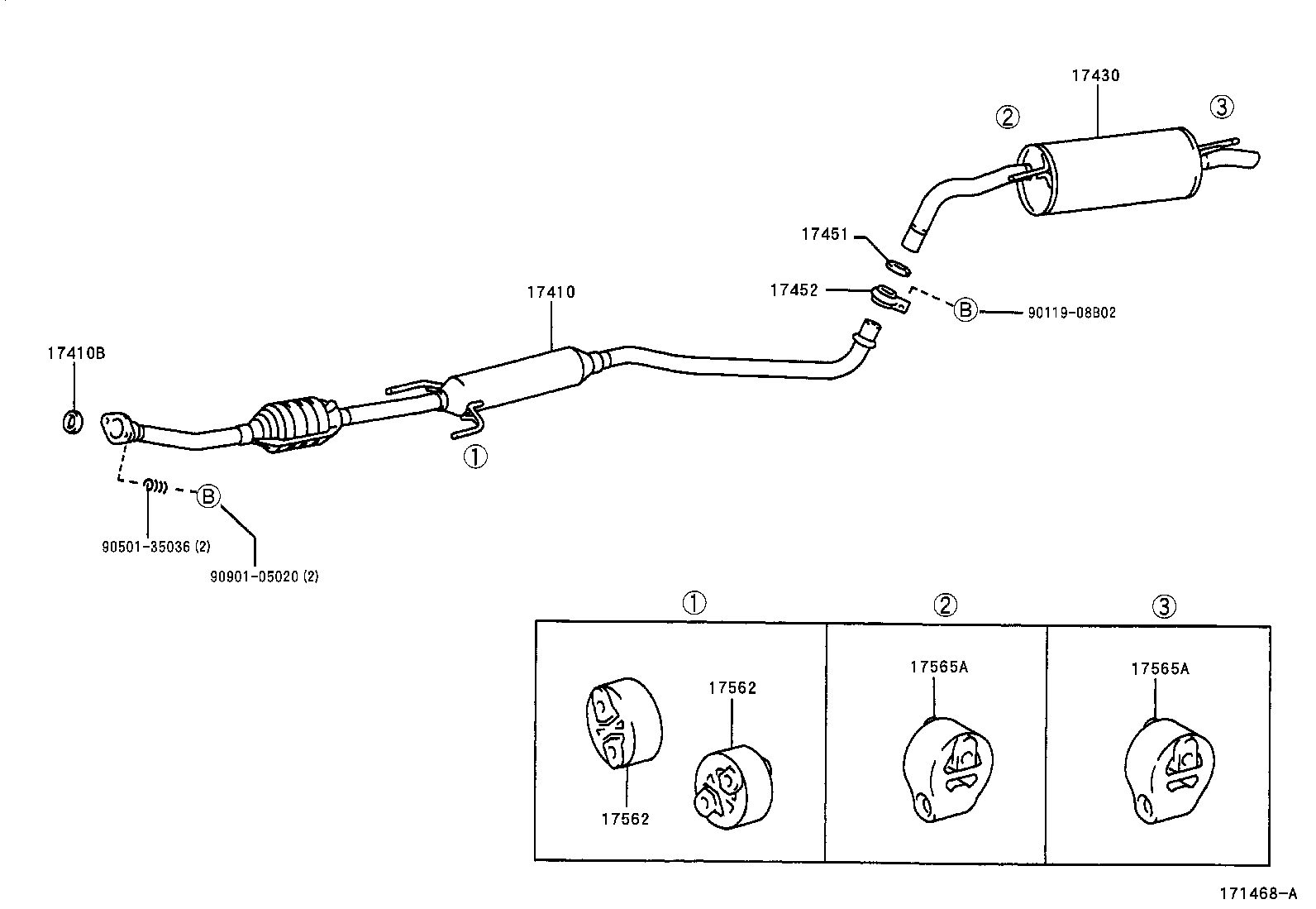 17430-21010 PIPE ASSY, EXHAUST, TAIL product image