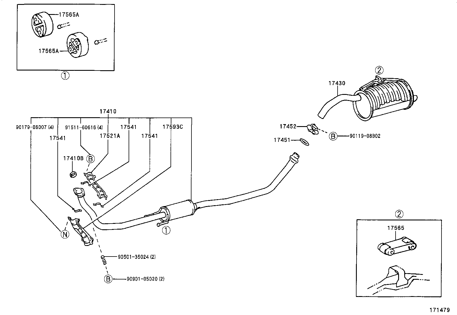 17430-1B100 PIPE ASSY, EXHAUST, TAIL product image