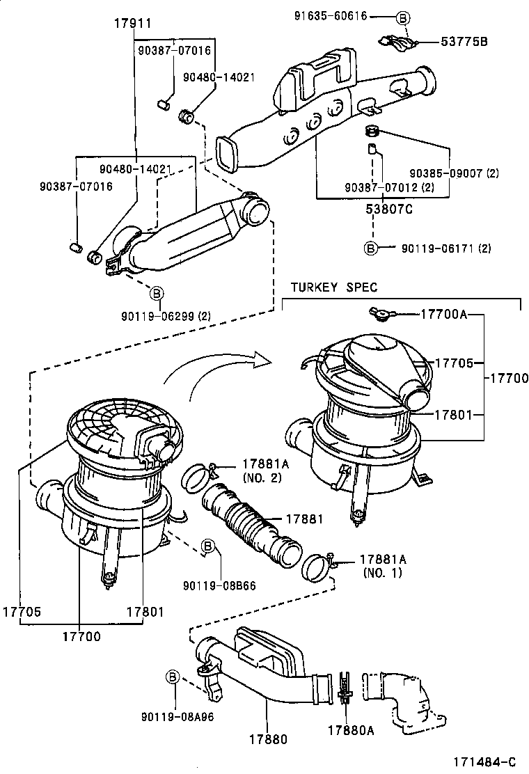 17138-54010 STAY, INTAKE PIPE OR HOSE product image