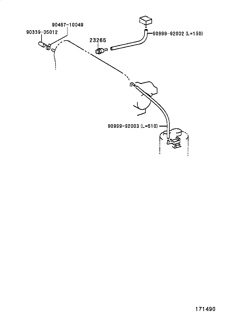 23829-28070 HOSE, FUEL VAPOR FEED, NO.3 product image