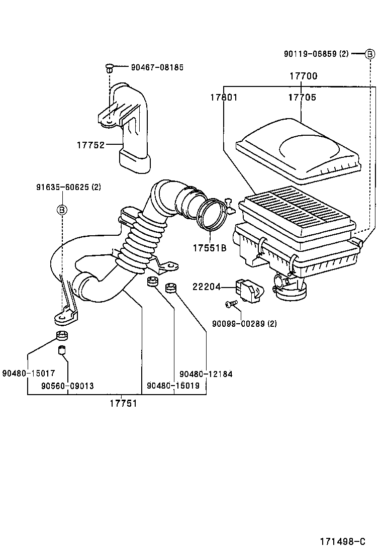 17700-21040 CLEANER ASSY, AIR product image