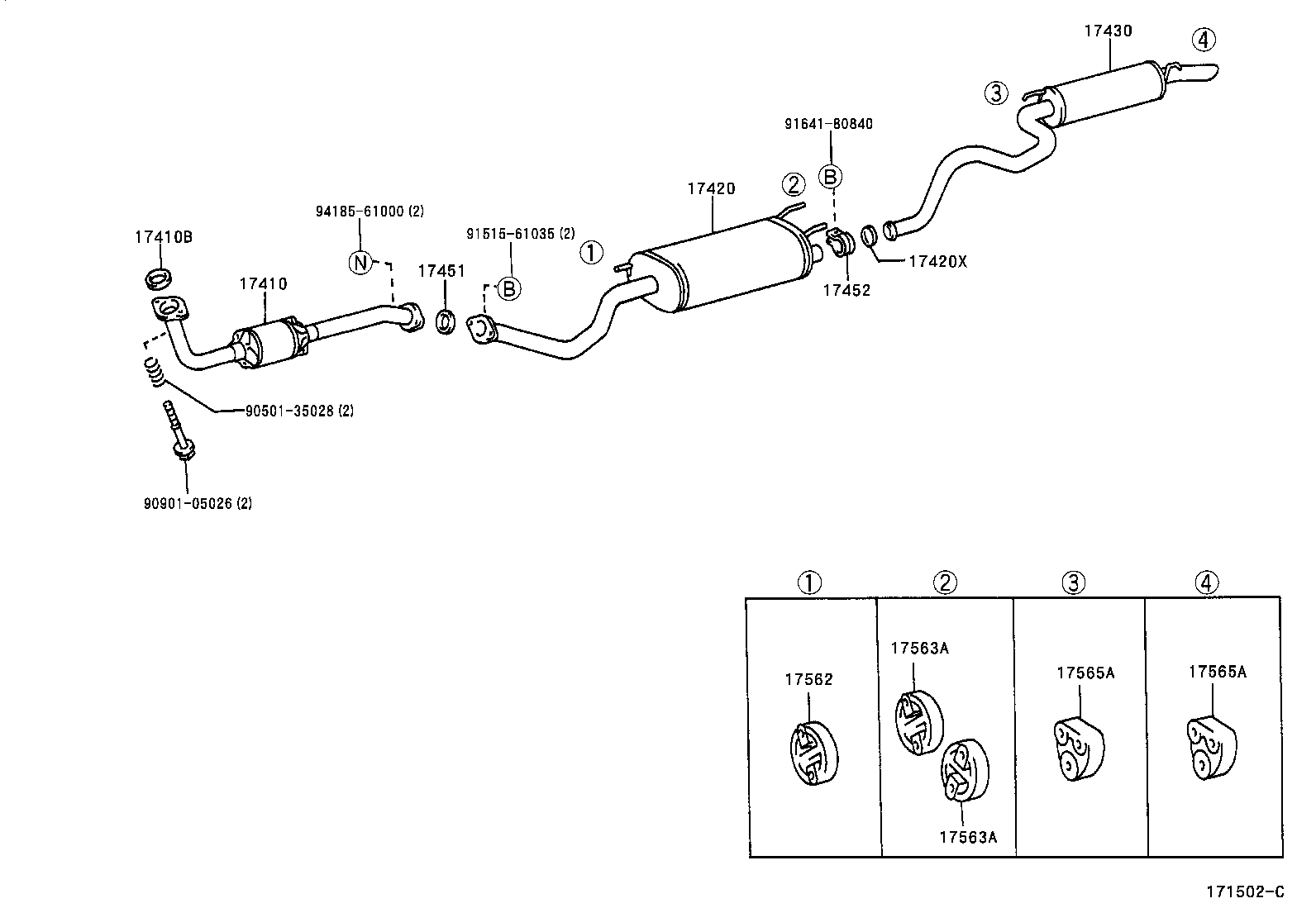 17405-17230 PIPE ASSY, EXHAUST, TAIL product image