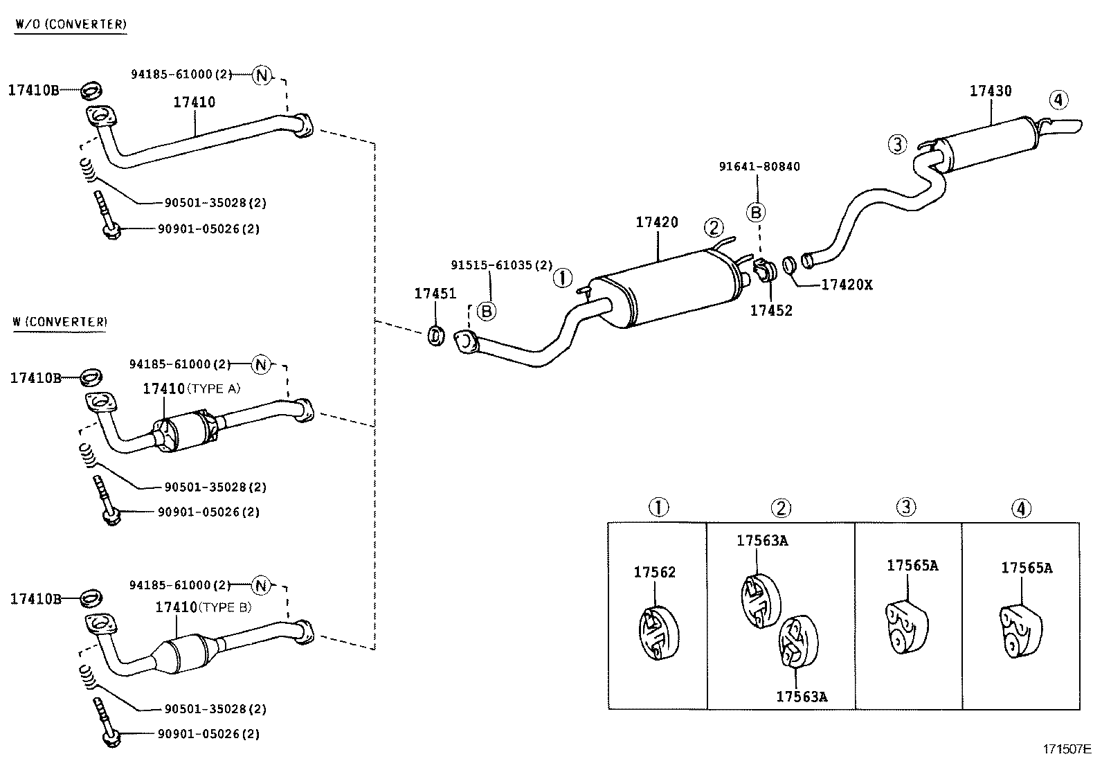 17403-17160 PIPE ASSY, EXHAUST, CENTER product image