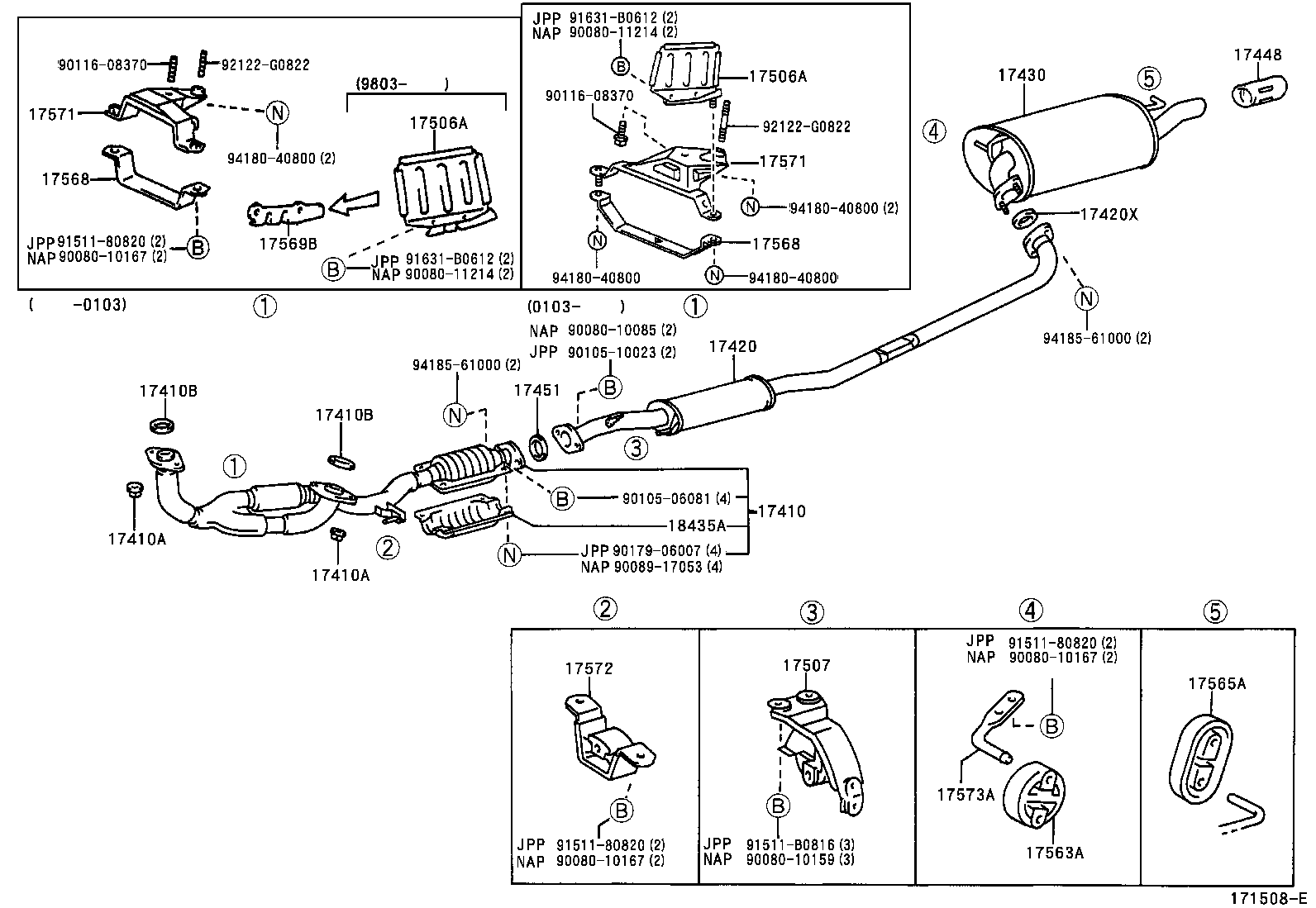 17430-03190 PIPE ASSY, EXHAUST, TAIL product image