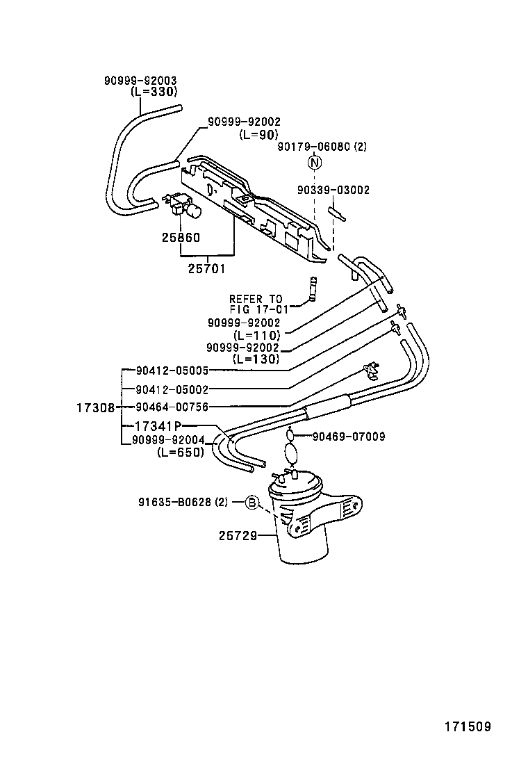17341-74260 HOSE, AIR product image