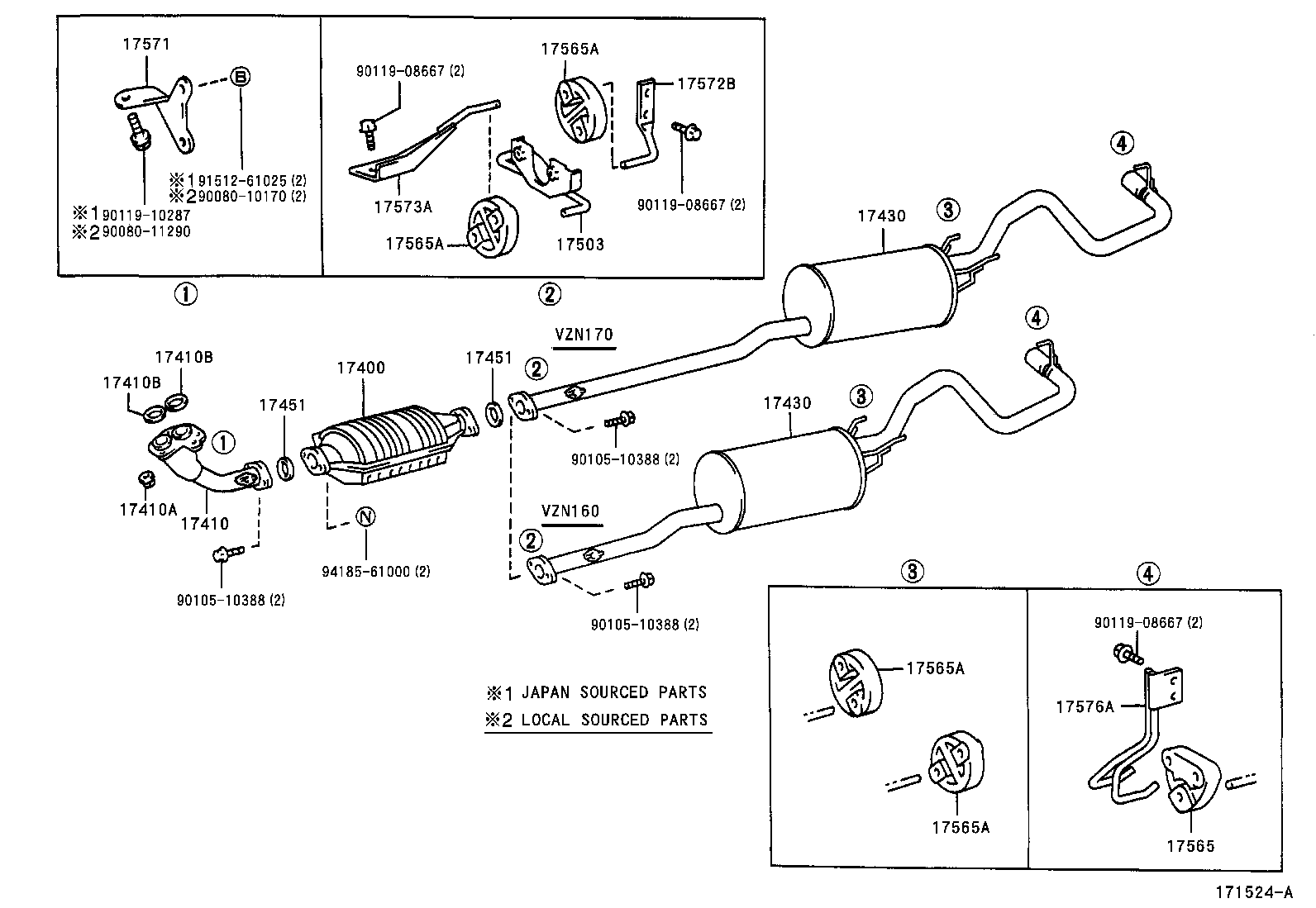 17430-07091 PIPE ASSY, EXHAUST, TAIL product image