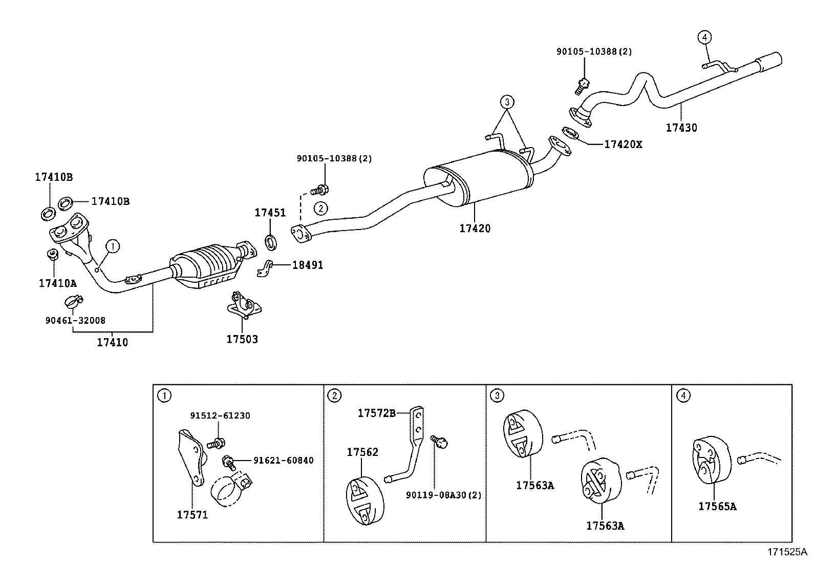 17405-75190 PIPE ASSY, EXHAUST, TAIL product image