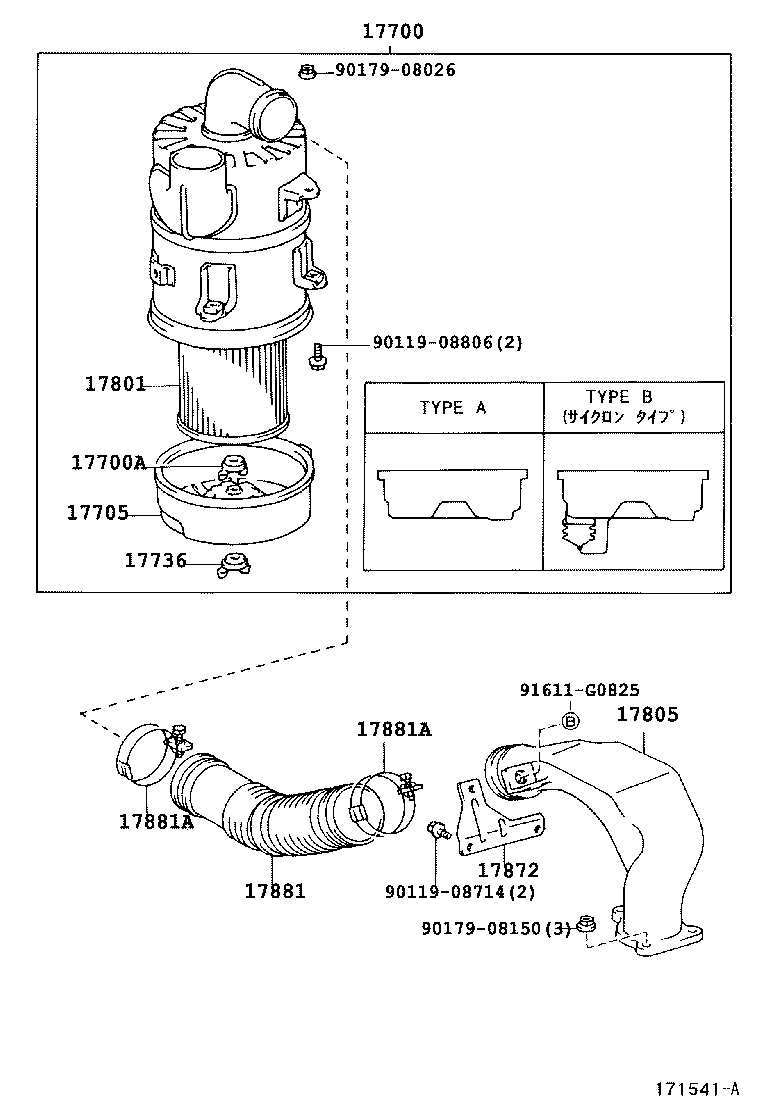 17705-67010 CAP SUB-ASSY, AIR CLEANER product image