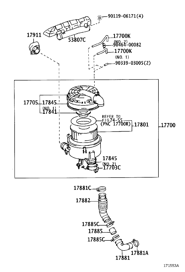 17700-66180 CLEANER ASSY, AIR product image