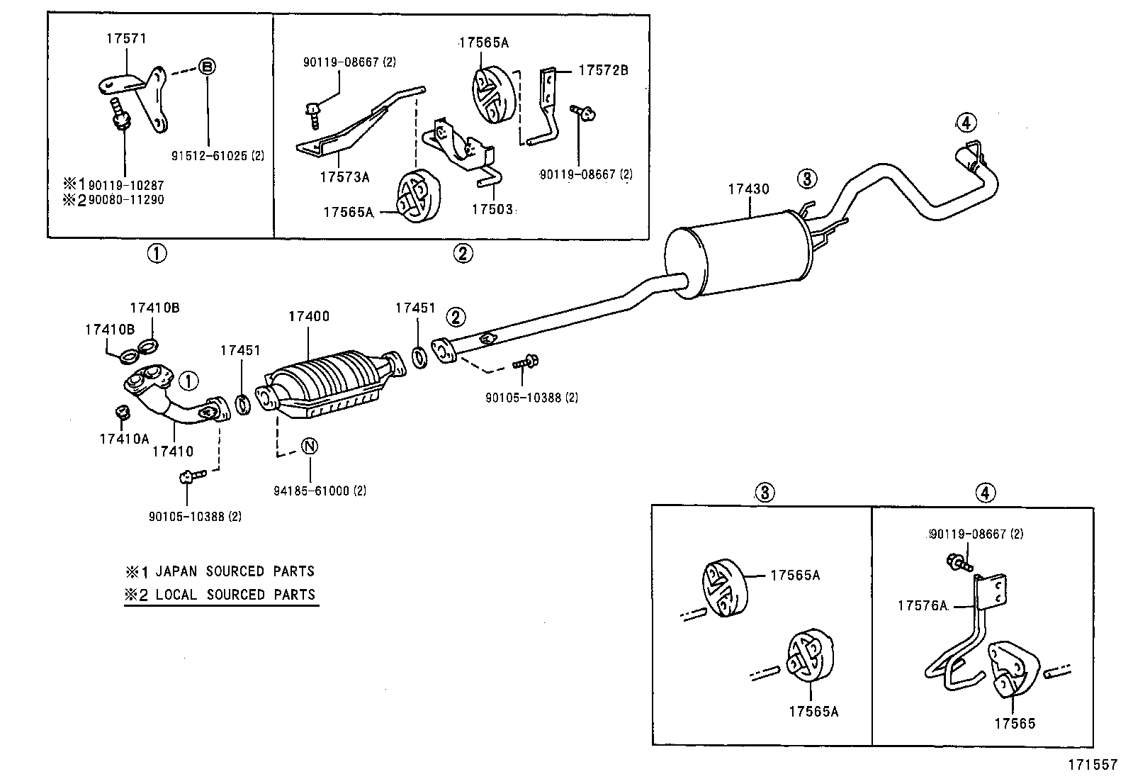 17405-0C030 PIPE ASSY, EXHAUST, TAIL product image