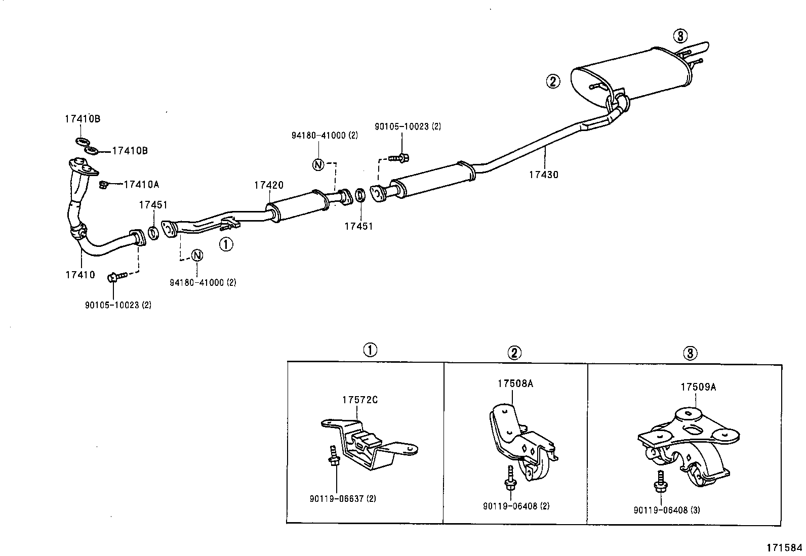 17430-64750 PIPE ASSY, EXHAUST, TAIL product image